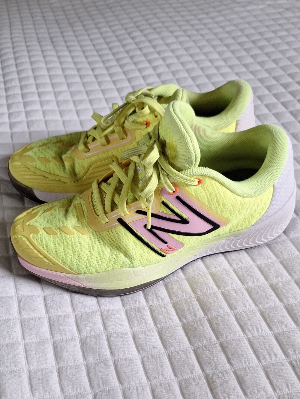 New Balance Fuel Cell 996 V5 Women's Neon Yellow and Pink Athletic Shoes
